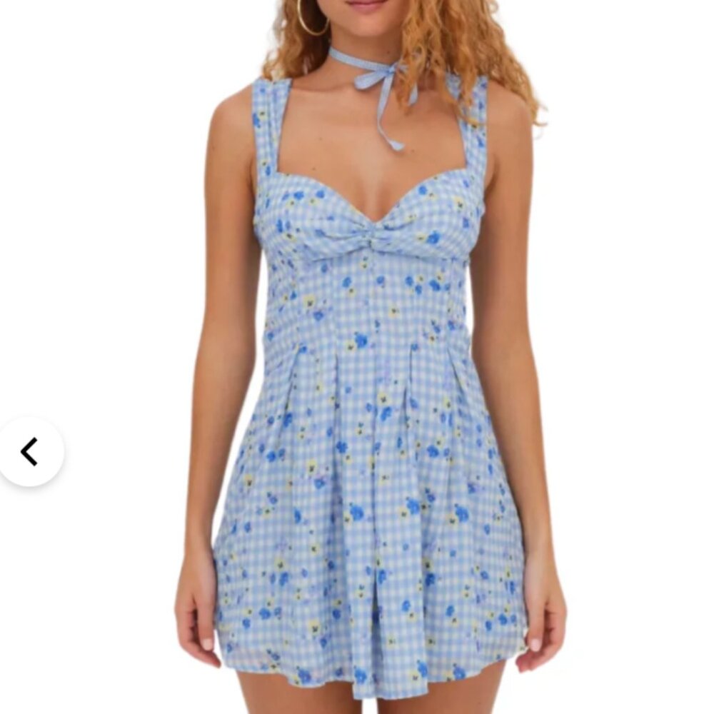 For Love and Lemons August Blue Mini Dress